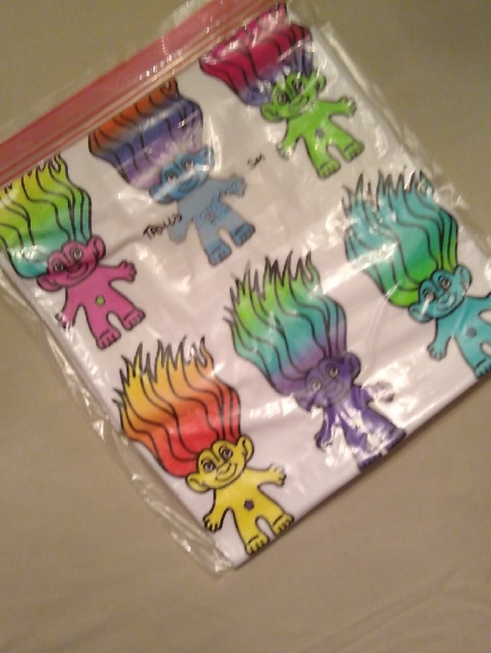 Good Luck Trolls Brand White Tee with Multicolor Troll - Picture 6 of 6